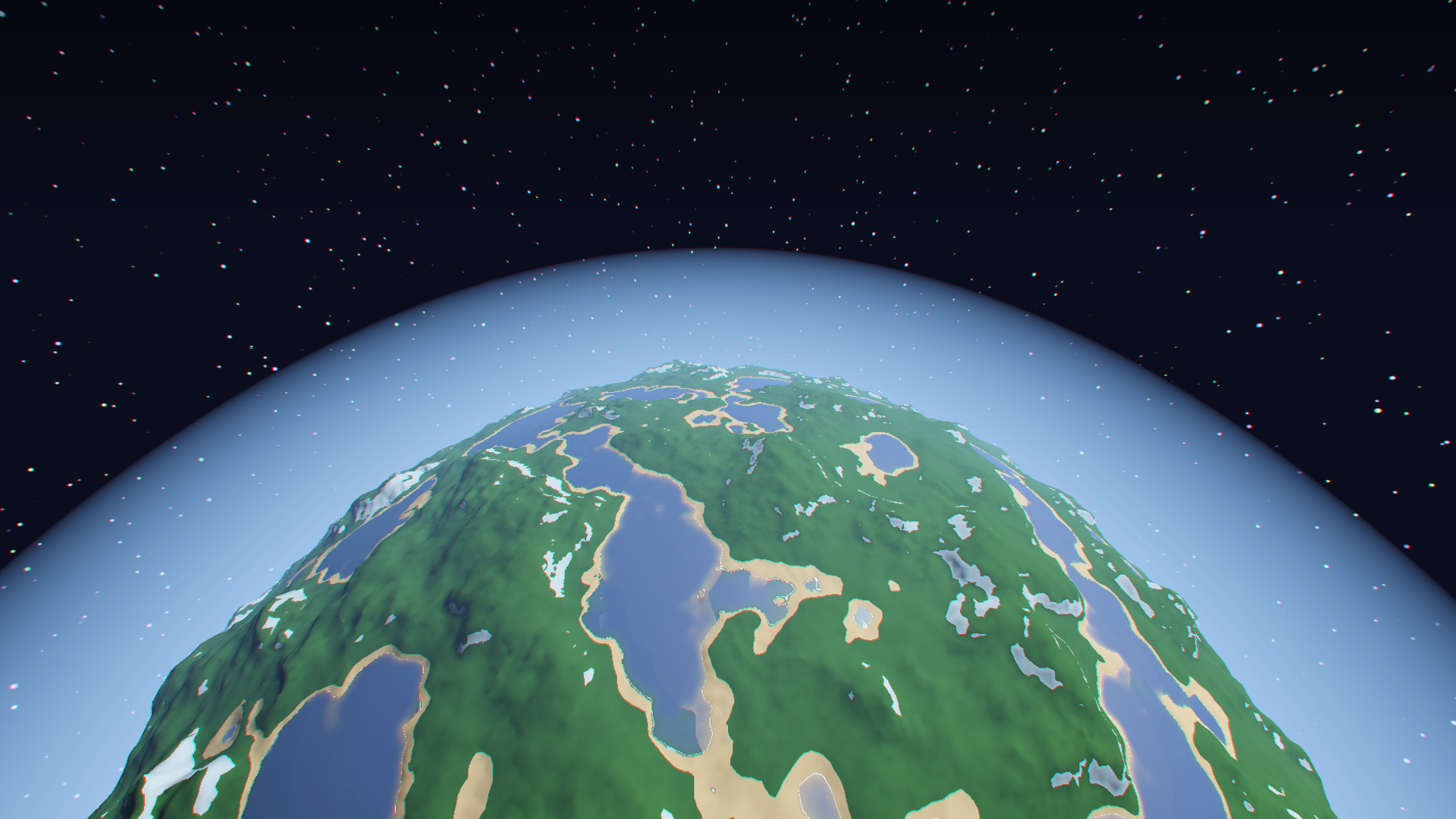 image from Destructible Large-Scale Voxel Planets using Surface Nets